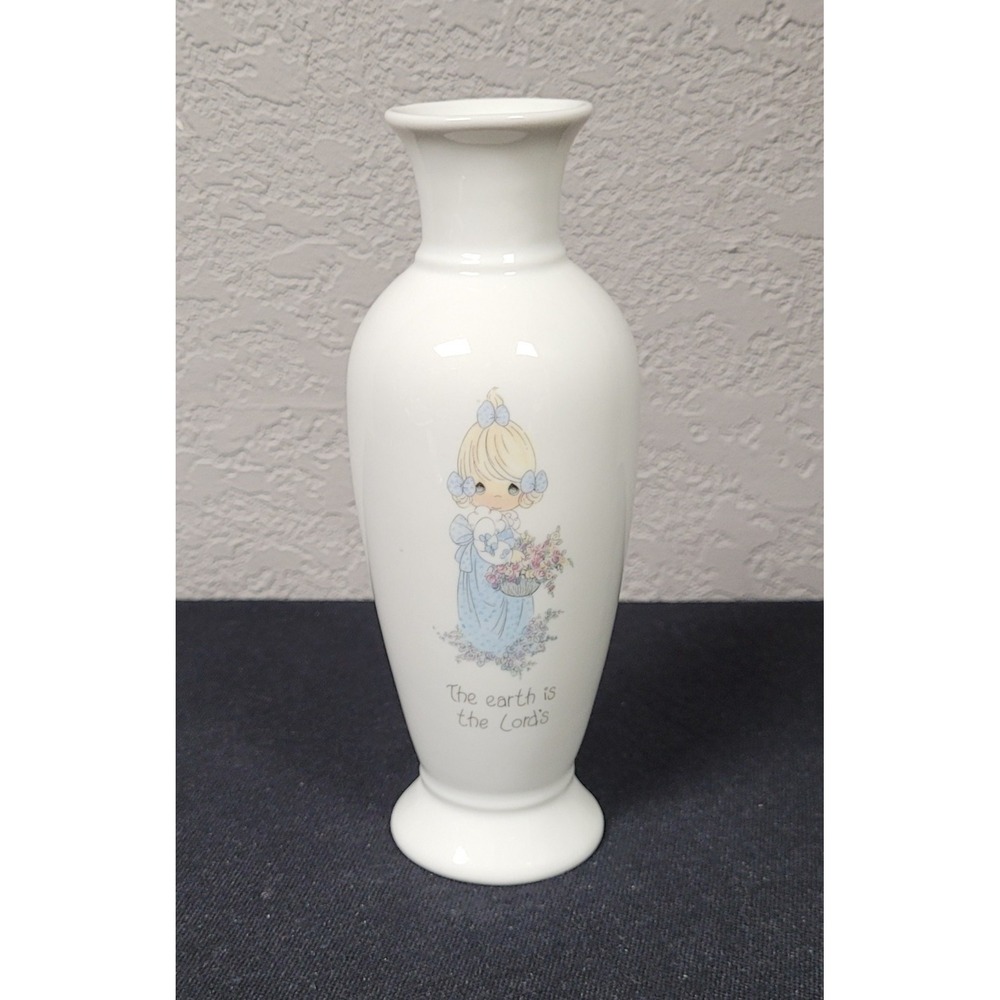 Vintage 1985 Precious Moments Bud Vase The Earth Is The Lords Enesco Porcelain